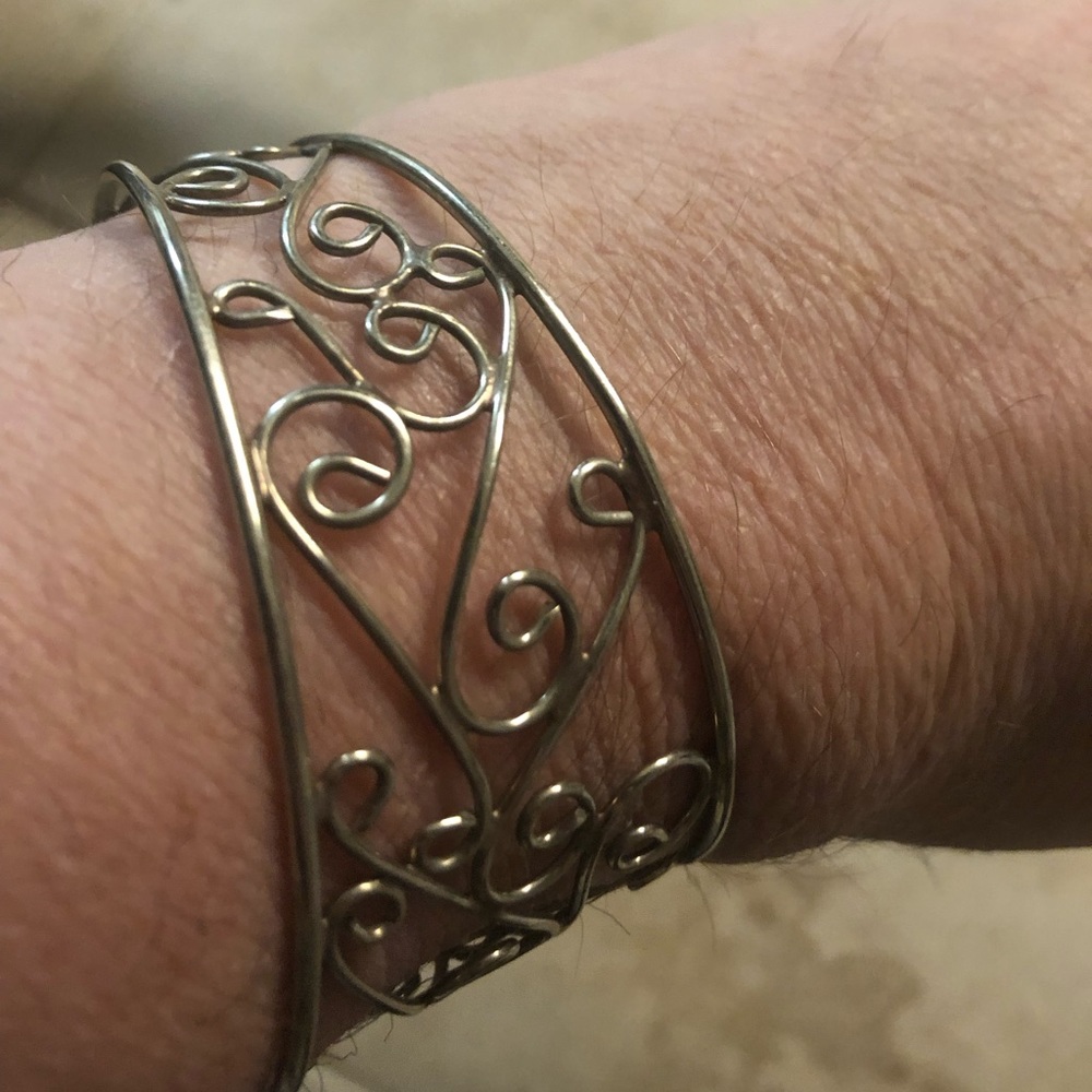 Unique Triangular Filigree Cuff Bracelet- 718 $40… - image 3